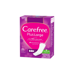 Carefree Plus Large Panty Liners Aloe Vera, 48's
