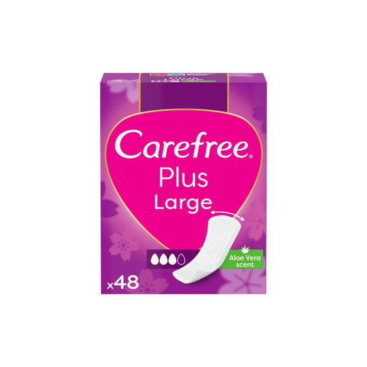 Carefree Plus Large Panty Liners Aloe Vera, 48's