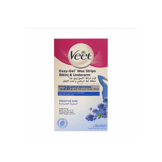 Veet Wax Strips Bikini & Underarm Sensitive Skin 16s