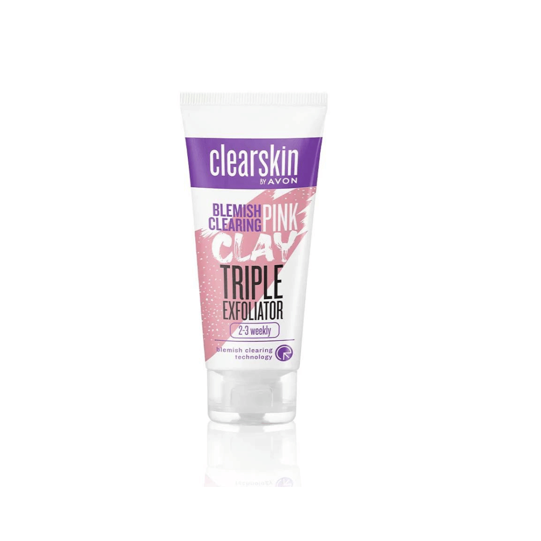 Avon Clearskin Blemish Clearing Pink Clay Triple Exfoliator, 75ml