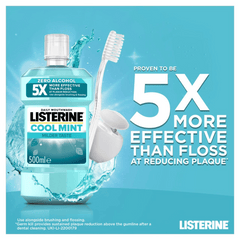 Listerine Mouthwash Cool Mint, Zero Alcohol, Milder Taste, 250ml