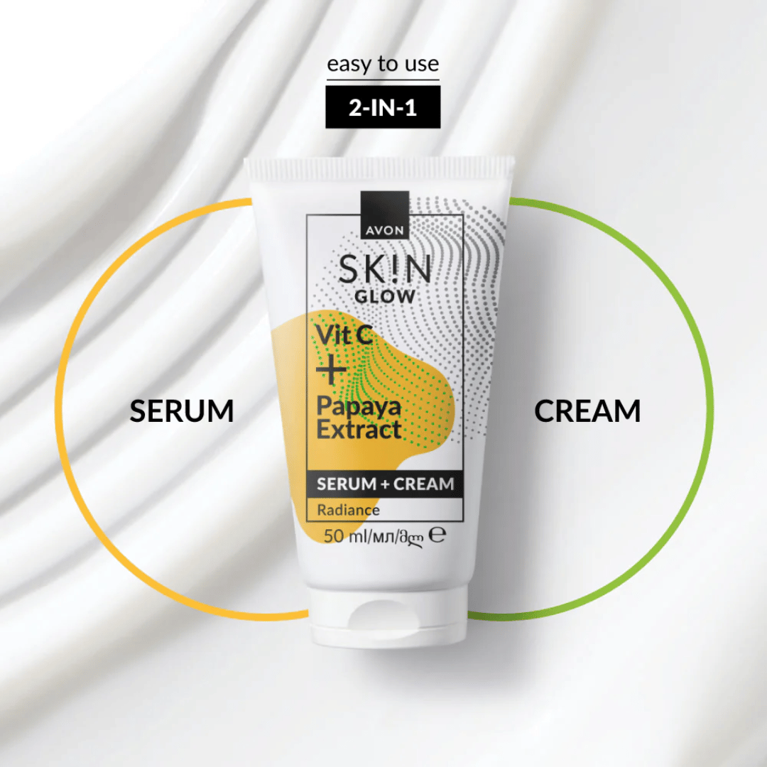Avon SK!N Glow Serum + Cream, Vit C & Papaya extract, 50ml