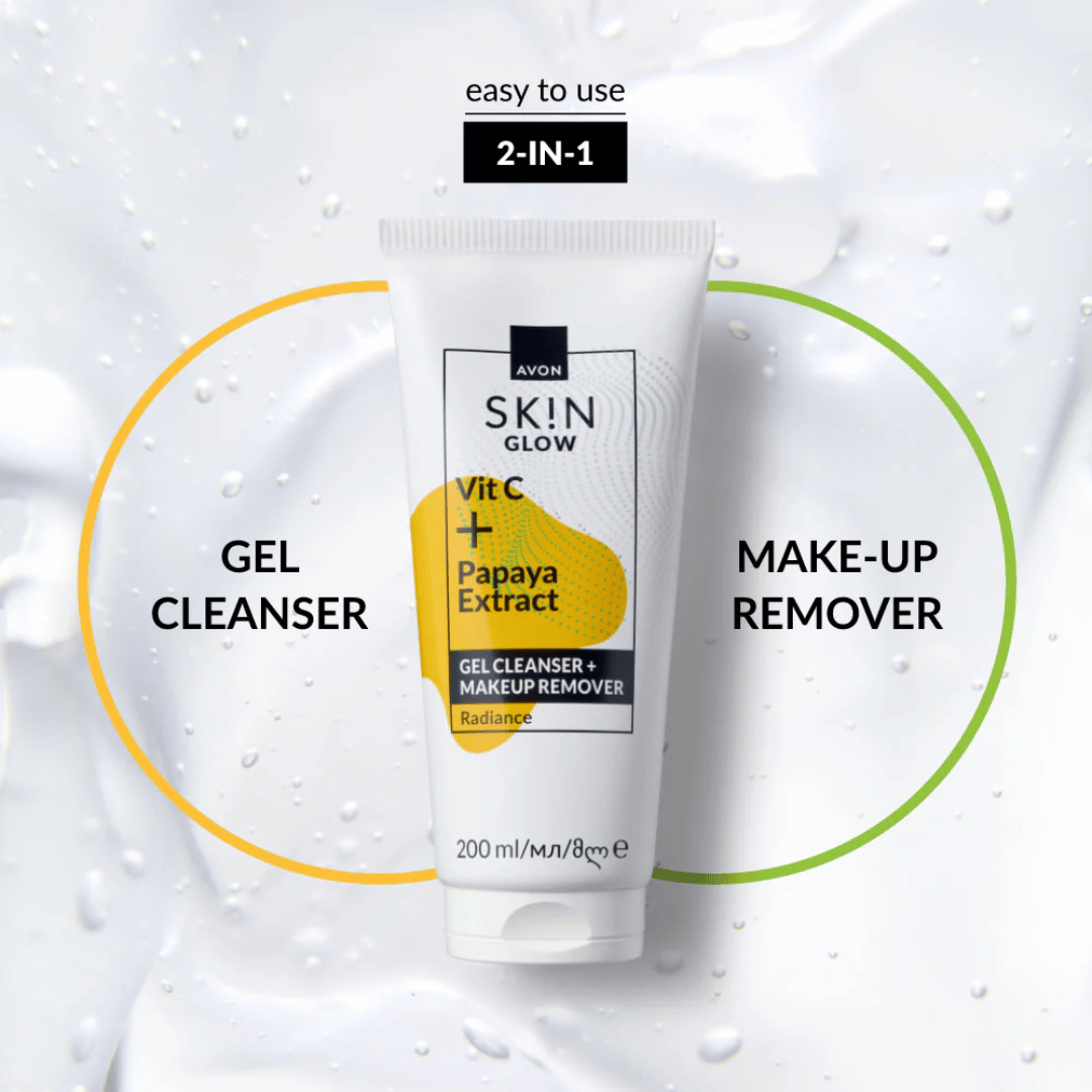 Avon SK!N Glow Gel Cleanser + Make-Up Remover, 200ml
