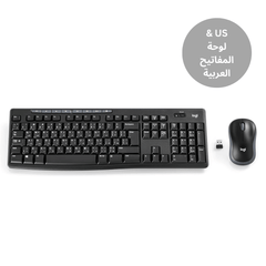 Logitech MK270 Desktop, Wireless Keyboard & Mouse Combo with Arabic