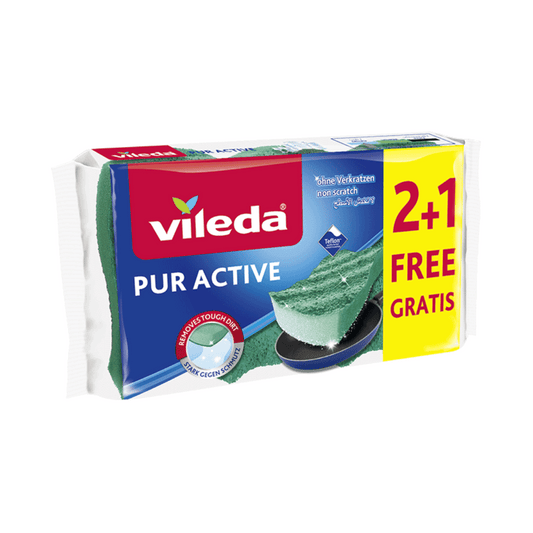 Vileda Scourer Pure Active Flexible, 2+1 Free