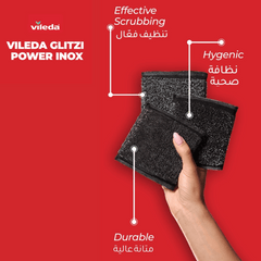 Vileda Vileda Glitzi Power Inox Metallic scouring pad, Pack of 2 + 1 Free
