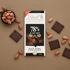 Lindt Excellence 78% Cocoa Dark Chocolate, 100g