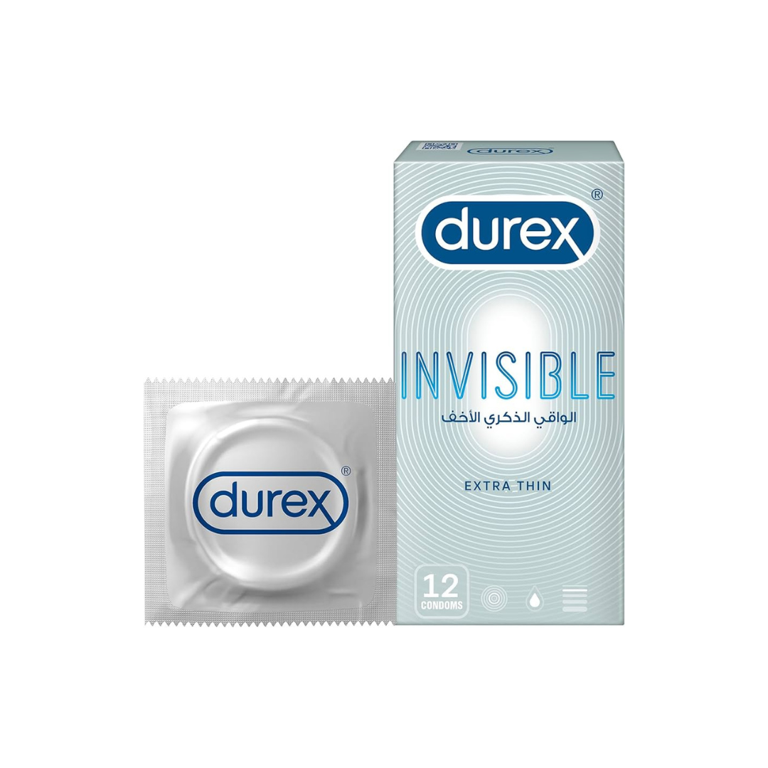 Durex Invisible Extra Thin Condom, Pack of 12