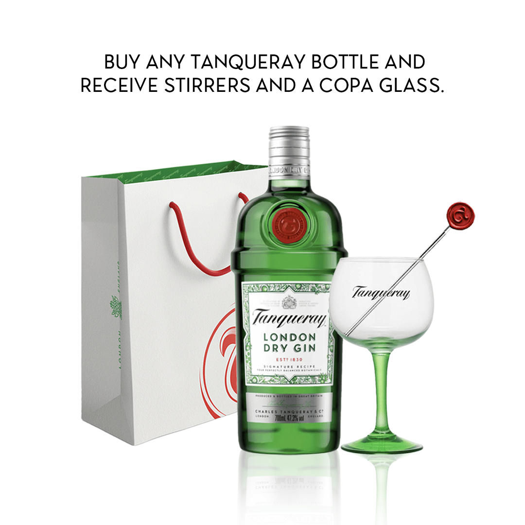 Tanqueray London Dry Gin 75cl with Free Glass