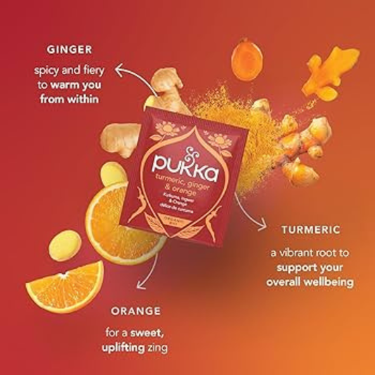 Pukka Organic Herbal Tea Turmeric, Ginger & Orange,  20S