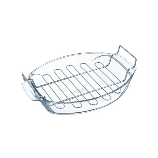 Pyrex Optimum Oval Roaster With Rack 40x28cm 412U000