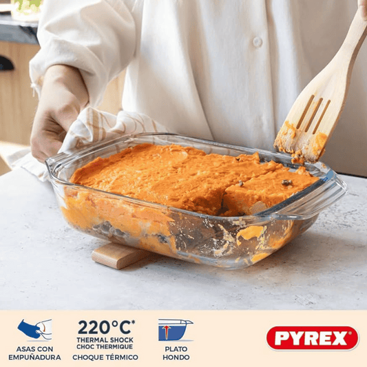 Pyrex Irresistible Glass Rectangular Roaster Set of 2, 3.8L & 2.9L