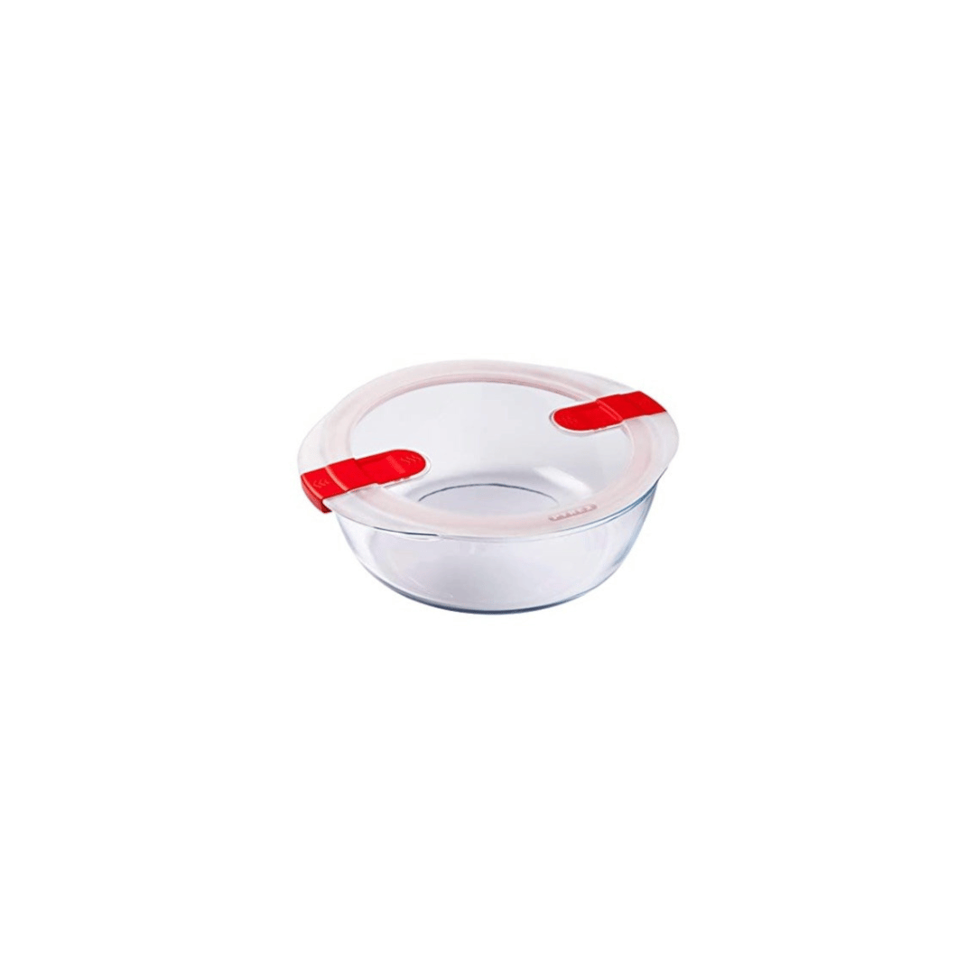 Pyrex Cook & Heat Glass Round Dish With Lid, 0.35L  206PH00