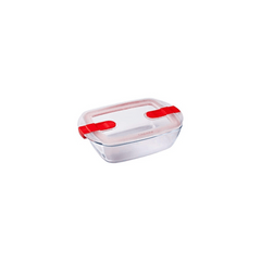 Pyrex Cook & Heat Glass Rectangular Dish With Lid, 0.4L,  214PH00