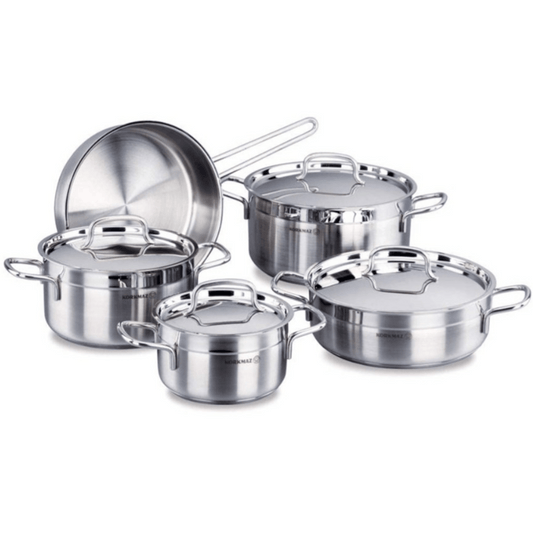 Korkmaz Alfa Set of 9 Stainless Steel Cookware, A1660