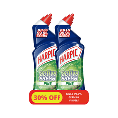 Harpic Toilet Cleaner Liquid Active Fresh Pine, Pack of 2, 750ml -30% OFF