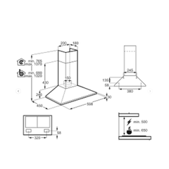 Electrolux 60cm  Chimney Hood Stainless Steel LFC316X Silver