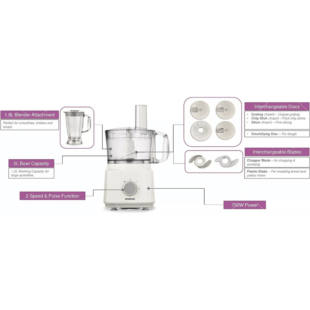 Fattal Online Buy Kenwood Food Processor 750W, MultiFunctional FDP03