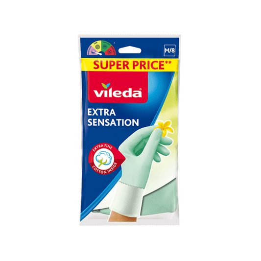 Vileda Gloves Extra Sensation, Cotton-lined, M
