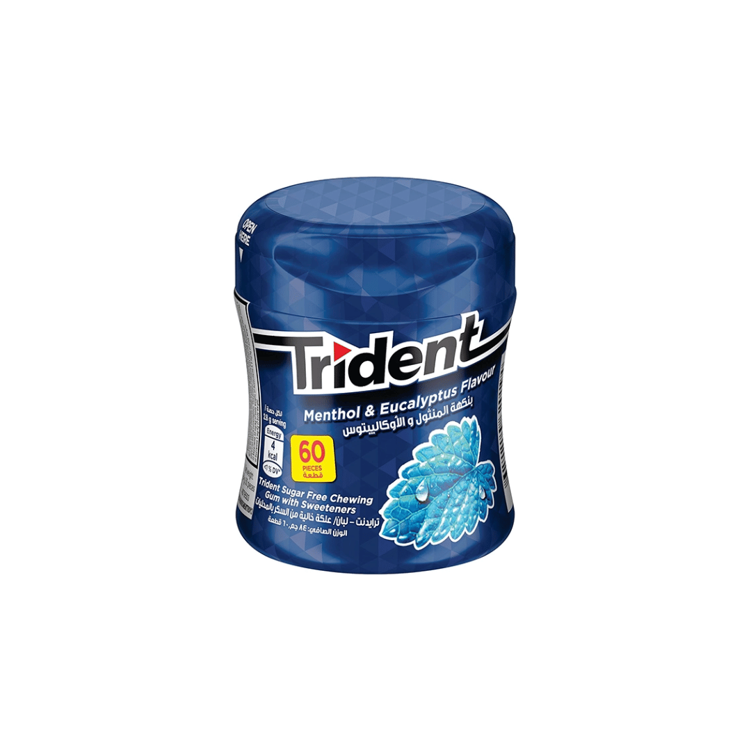 Trident Air Rush Menthol Sugar Free Gum bottle, 60pcs, 84g