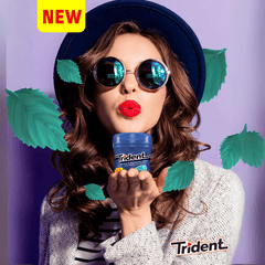 Trident Air Rush Menthol Sugar Free Gum bottle, 60pcs, 84g