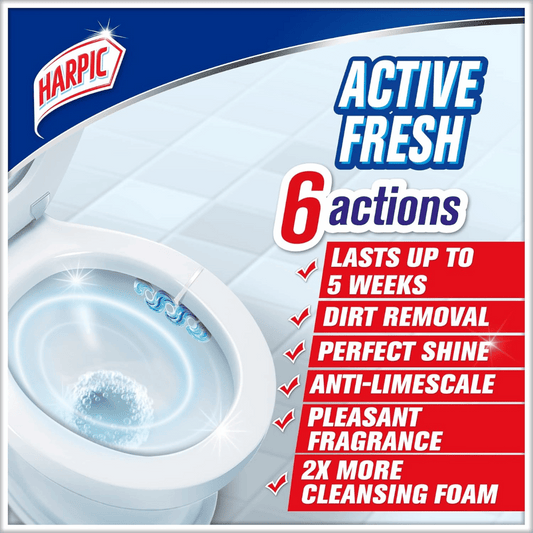Harpic Toilet Cleaner Block Marine Splash, Pack of 2 + 1 FREE