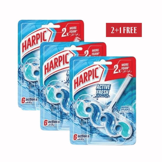 Harpic Toilet Block Marine Splash, 2+1 FREE