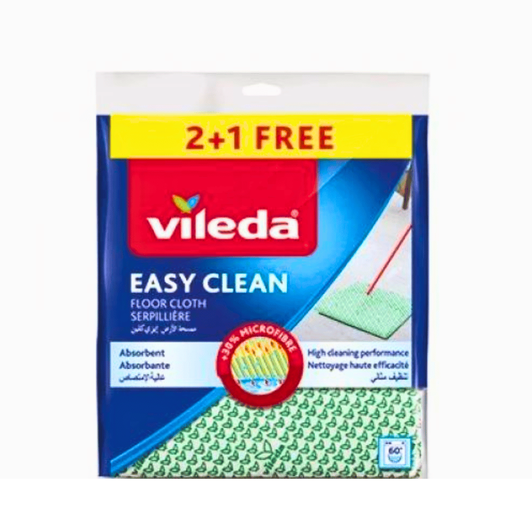 Vileda Floor Cloth Green Pack of 2 +1 Free