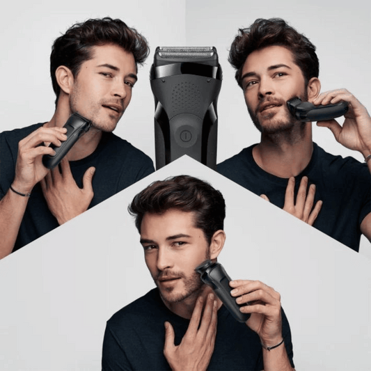 Braun Series 3 Shave&Style 300BT shaver with trimmer head and 5 combs, black