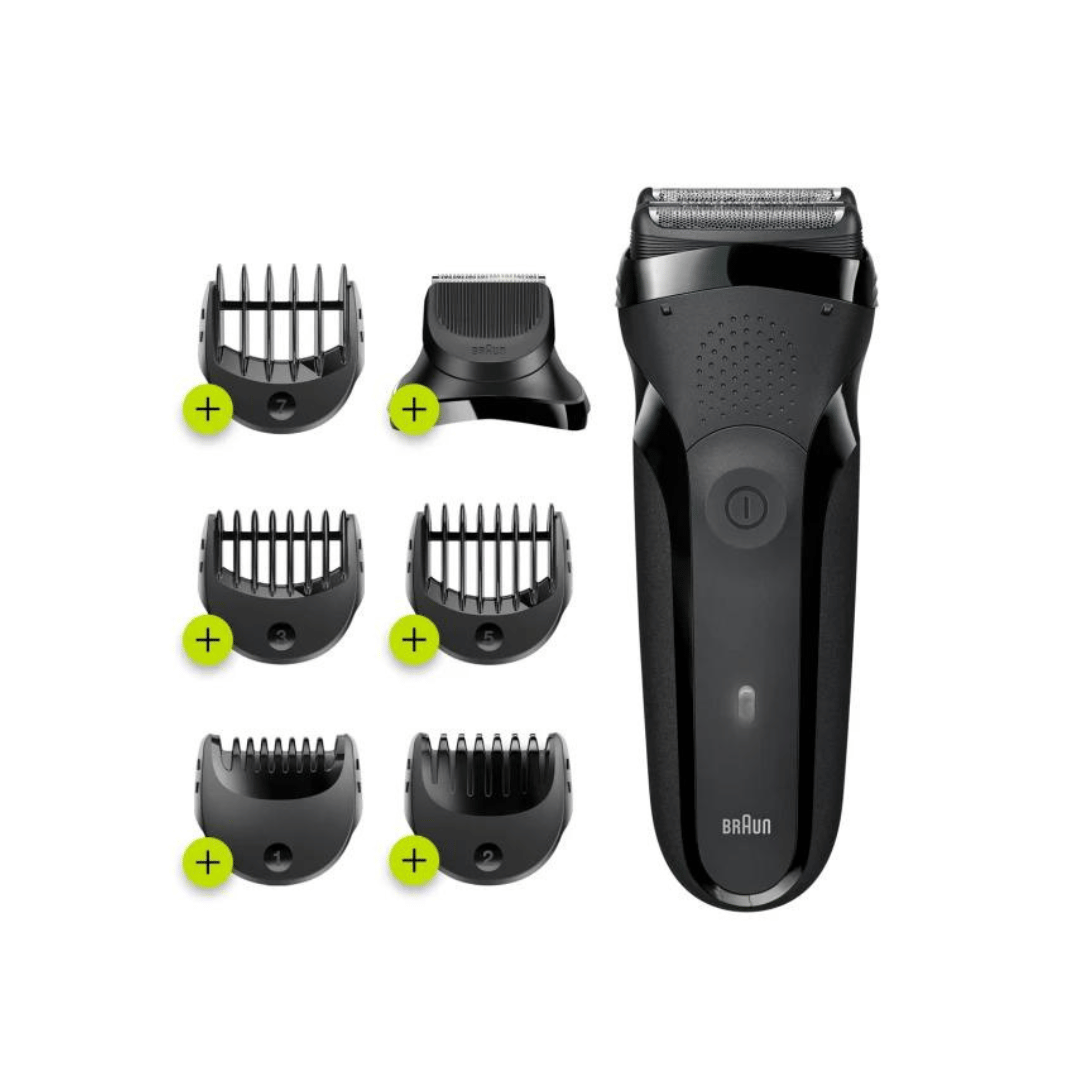 Braun Series 3 Shave&Style 300BT shaver with trimmer head and 5 combs, black