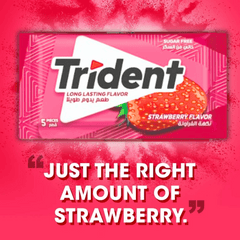Trident Sugar Free Strawberry Gum 8g, 5 pcs