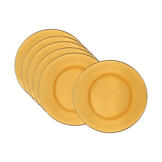 Duralex Set Of 6 Amber Dessert Plate 19cm, 3008DF06D1111 6143