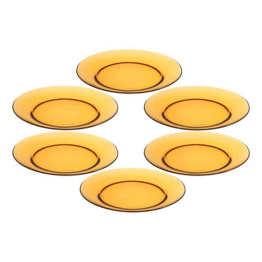 Duralex Set Of 6 Amber Dinner Plate 23.5cm, 3006DF06D1111 6143