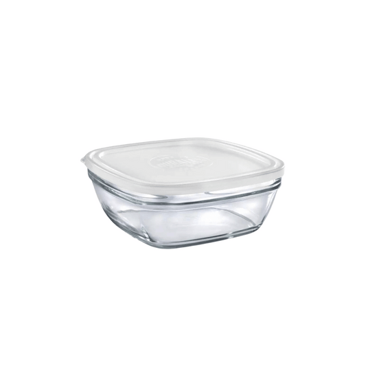 Duralex Square Glass Storage 17cm - 115cl + Frosted Lid 9029A M06