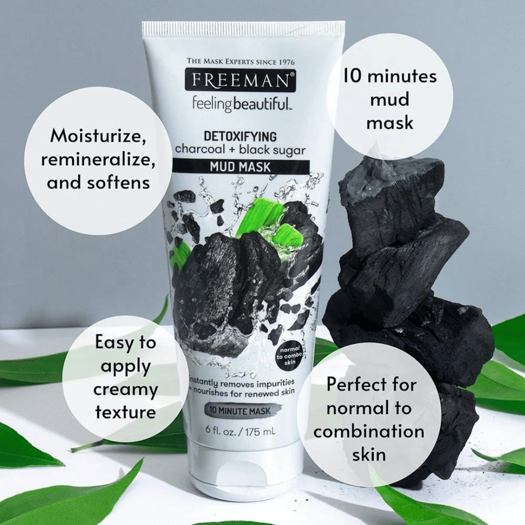 Freeman Tube Detoxifying Charcoal & Black Sugar Mud Mask 175ml