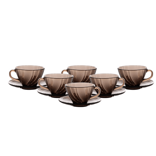 Cup Saucer, 280 ml, Set of 8, 4 Cup and 4 Saucers, Plain White – J