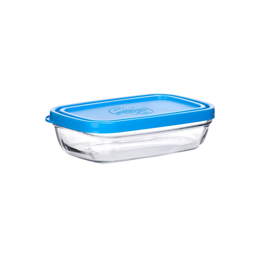 Duralex FreshBox Transparent Rectangular 19cm 80cl + Blue lid