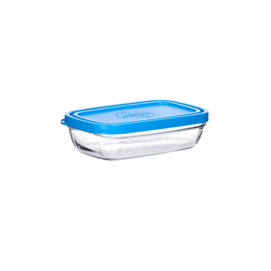 Duralex FreshBox Transparent Rectangular 19cm 1,1L + Blue lid