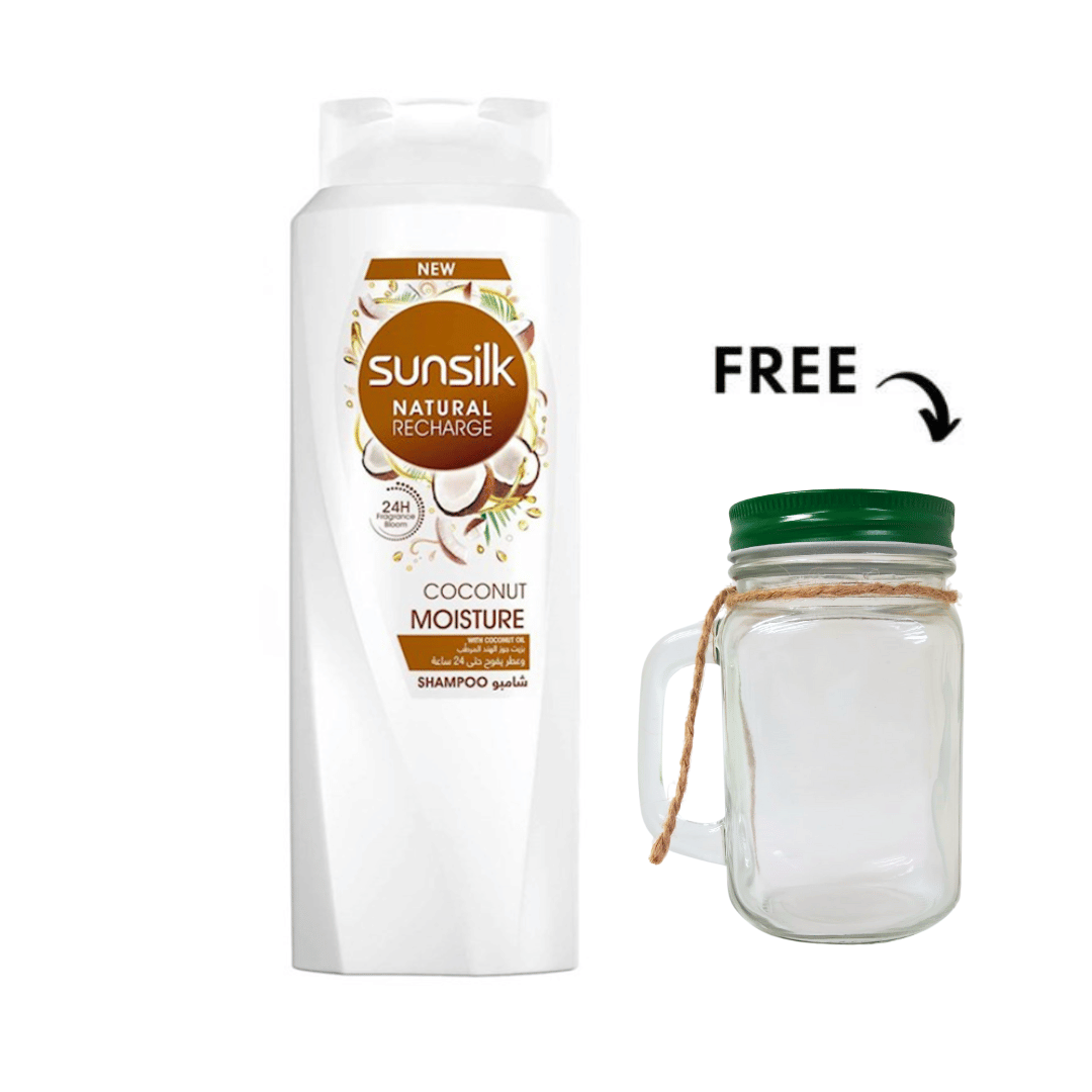 Sunsilk Natural Recharge Shampoo Coconut Moisture 600ml + Free Mug