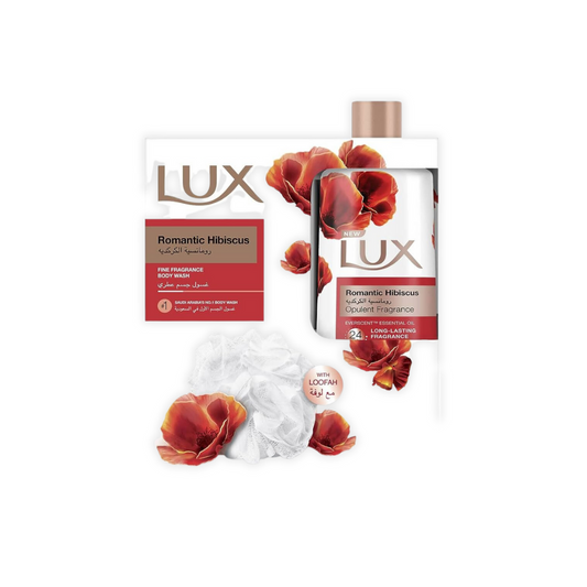 Lux Body Wash Romantic Hibiscus 250ml + Loofa Free