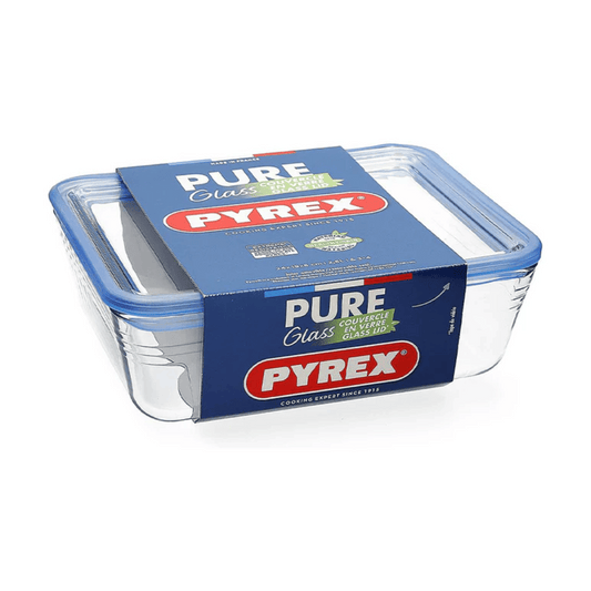 Pyrex Rectangular Roaster, Pure Glass including Lid, 2.6 L 243A000