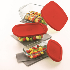 Pyrex Cook & Store Set of 3 Rectangular dish with Lid, 913S341