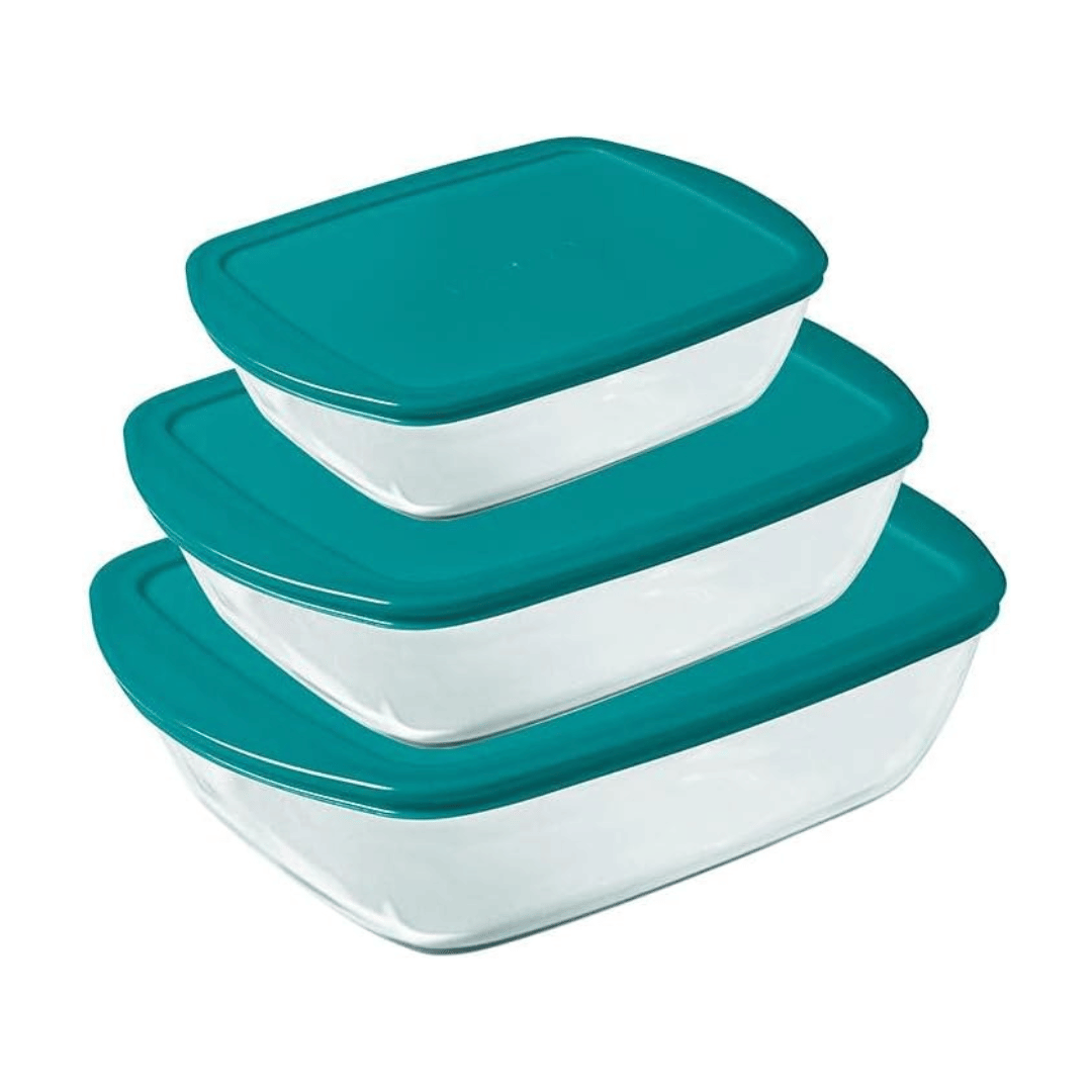 Fattal Online - Buy Pyrex Cook & Store Set of 3 Rectangular dish with ...