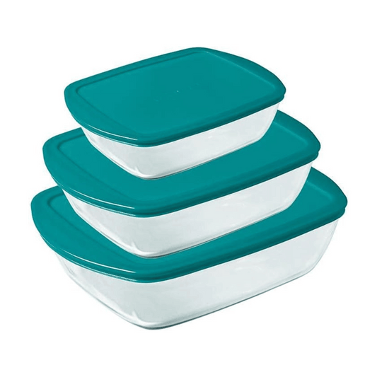 Pyrex Cook & Store Set of 3 Rectangular dish with Lid, 913S342