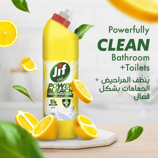 Jif Power Bleach Bathroom Cleaner, Lemon Breeze, 750ml