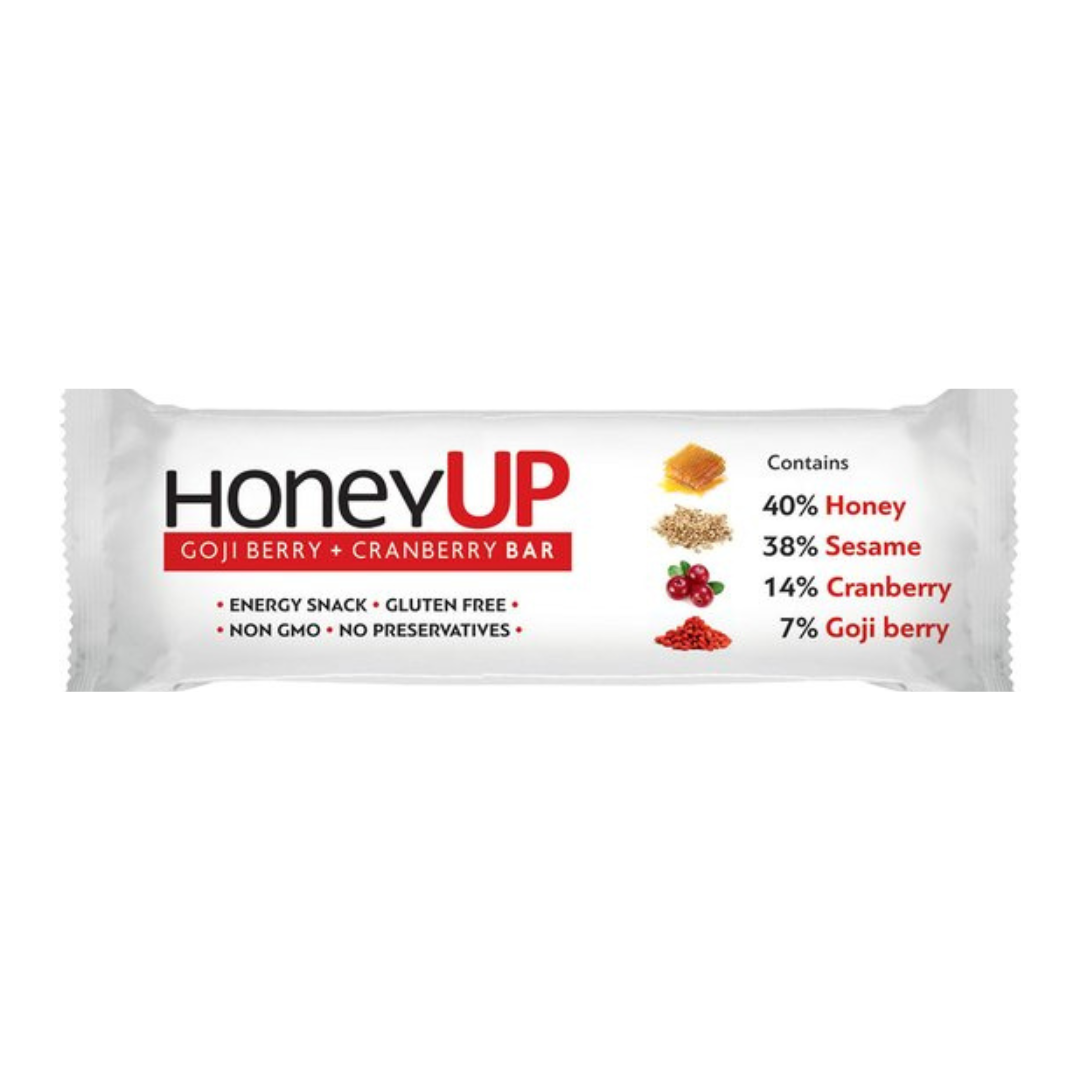 HoneyUP Honey, Sesame, Cranberry & Goji Berry Bar 40g
