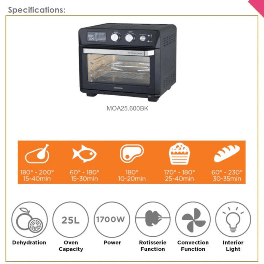 Kenwood Air Fryer Oven Stainless Steel Finish MOA26.600SS