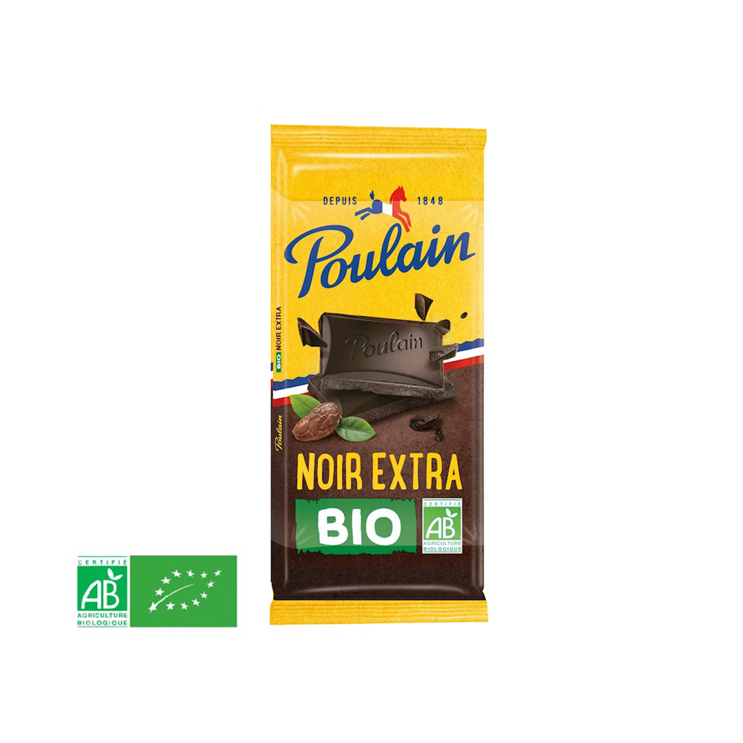 Poulain Tablette Noir Extra Bio, 85g