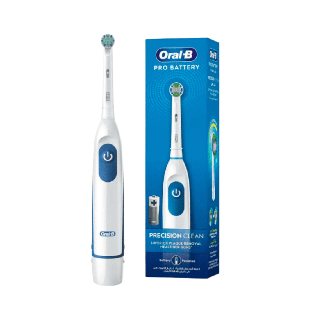 Oral-B Pro Battery Toothbrush Precision Clean Replaceable Brush Head, 2 Batteries