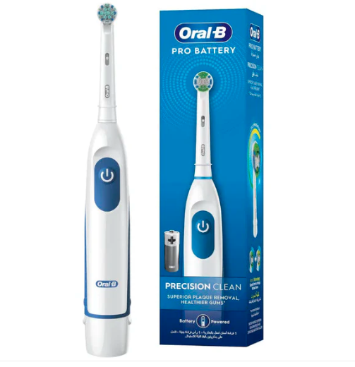 Oral-B Pro Battery Toothbrush Precision Clean Replaceable Brush Head, 2 Batteries